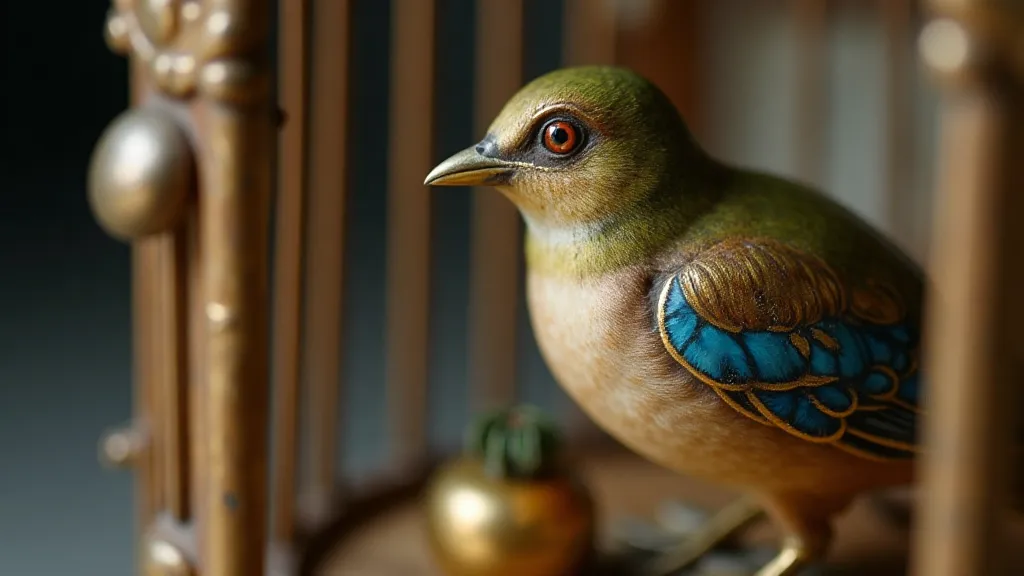 Vintage birdcage music box