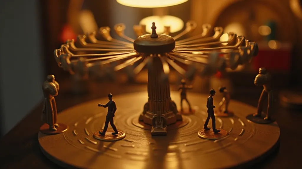 Close-up of a music box movement
