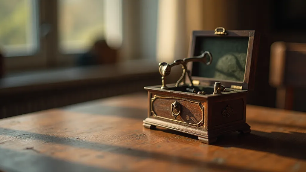 Antique music box still life