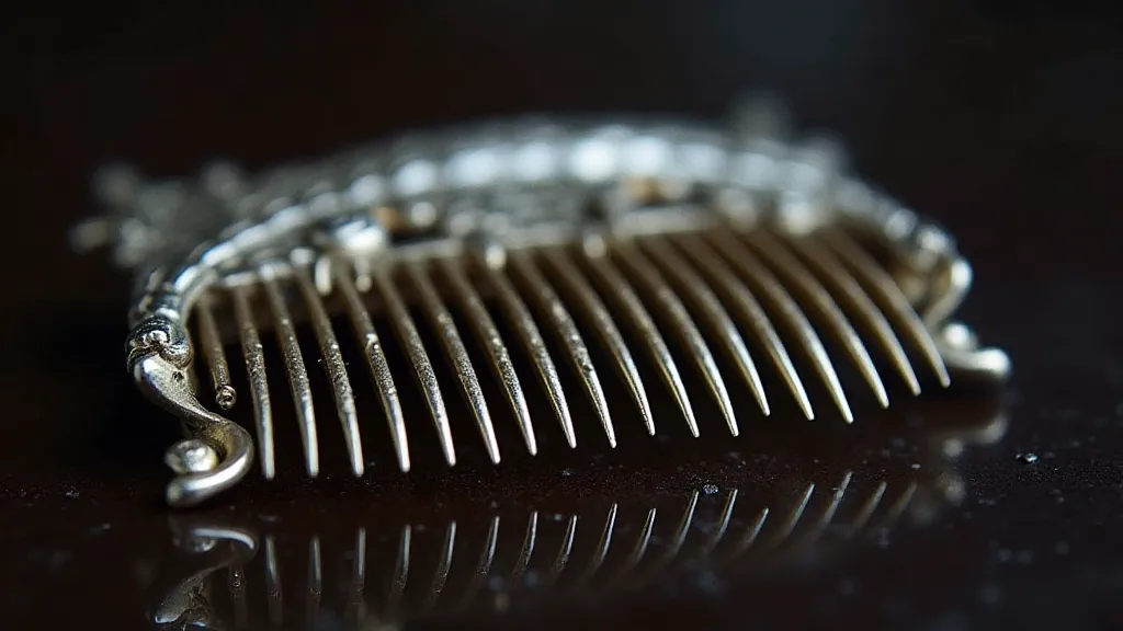 Restored music box comb, detail shot