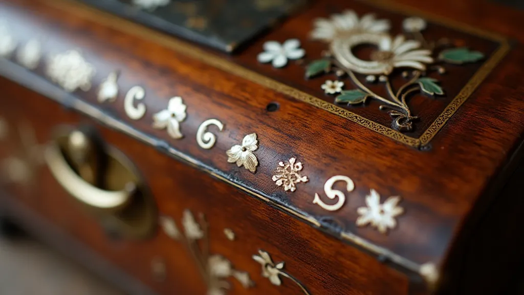 Rosewood and mother-of-pearl music box