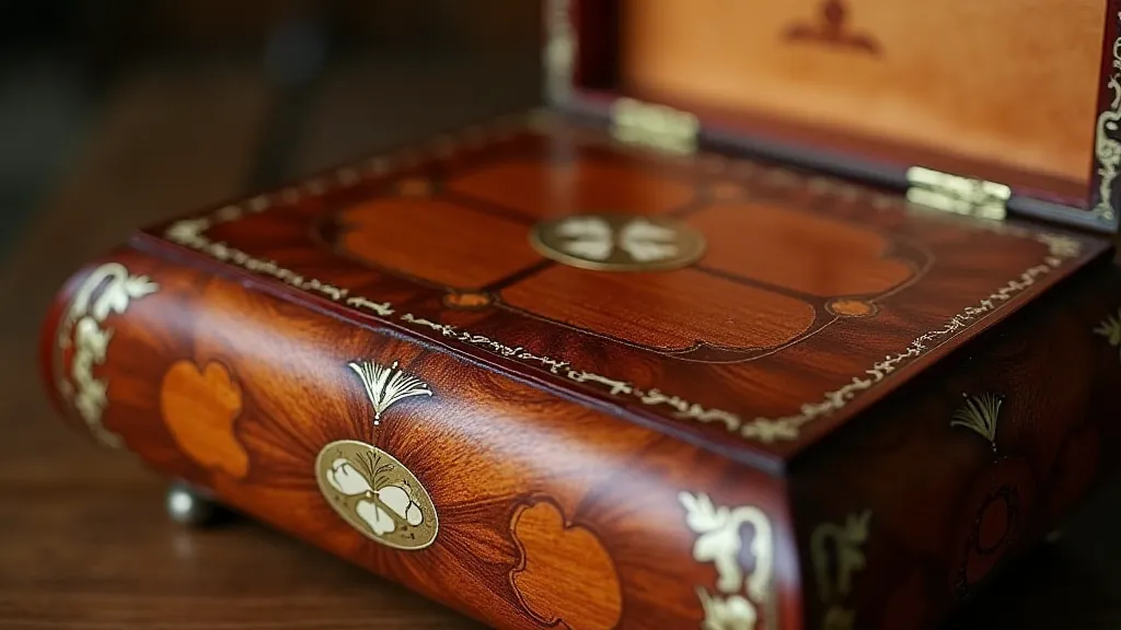 Rosewood music box detail