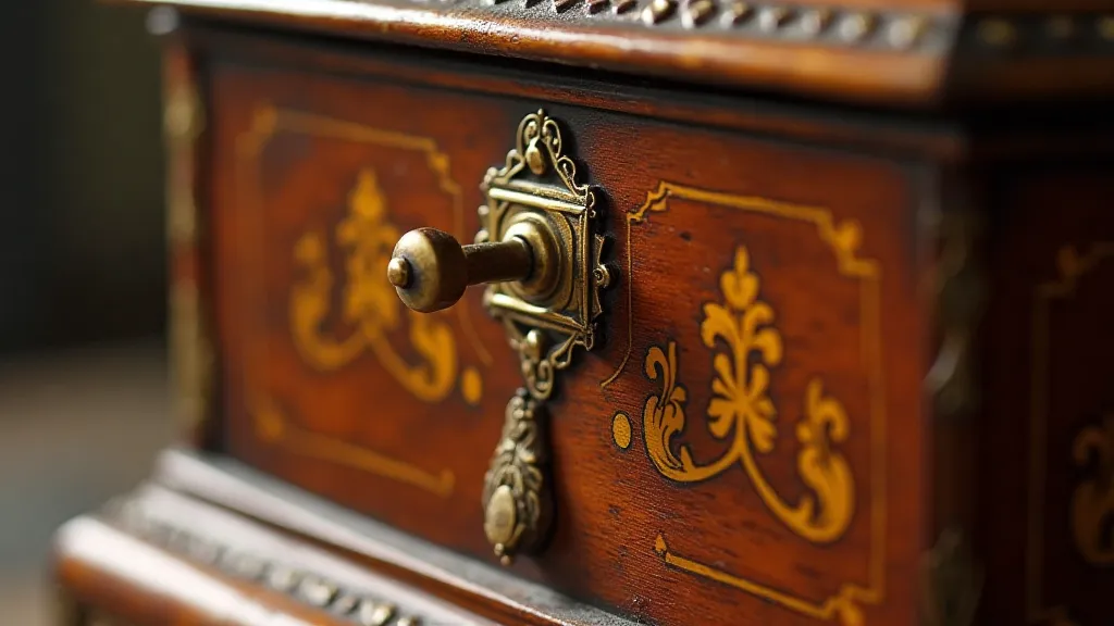 Close-up of a Swiss music box